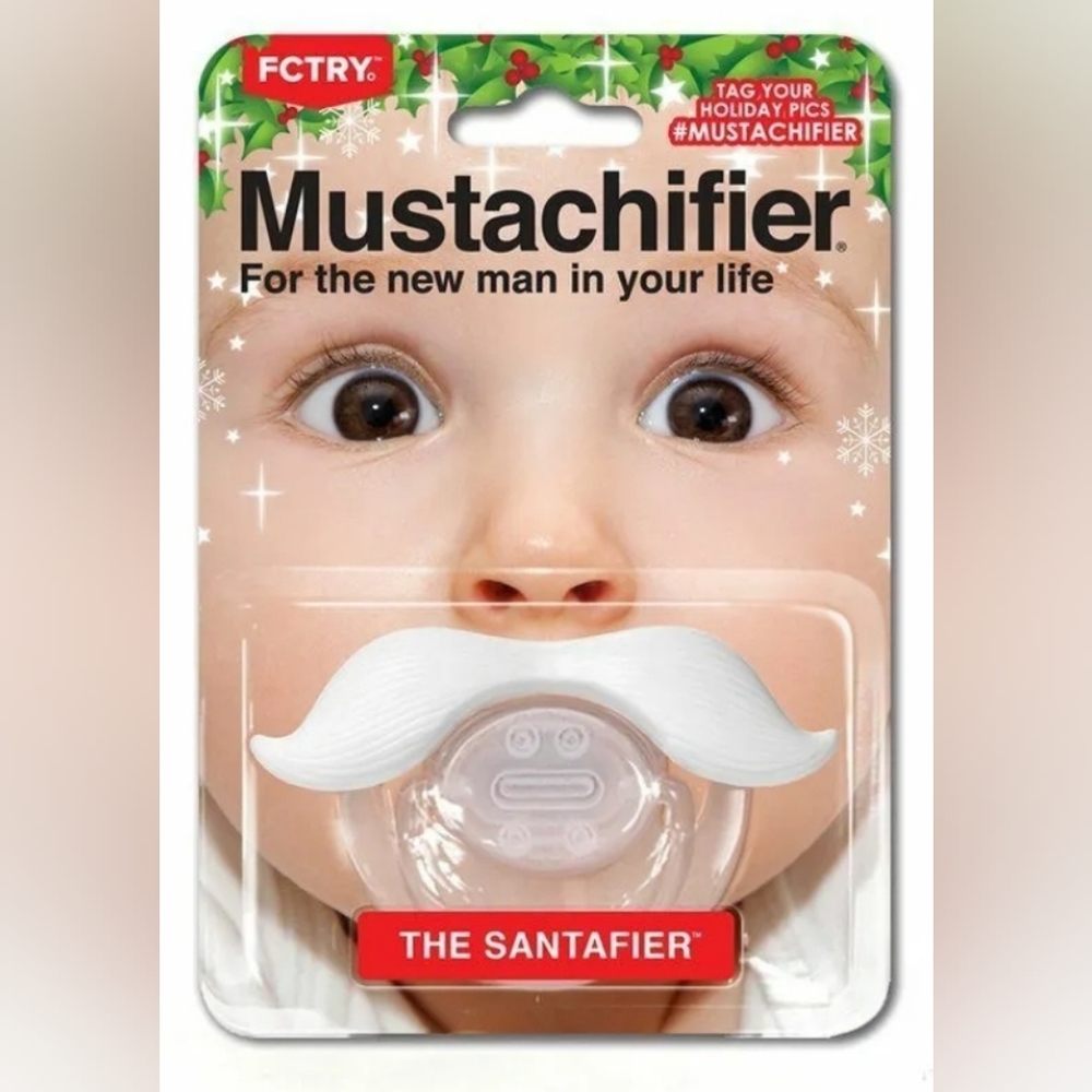 Mustachifier The Santafier Mustache Pacifier Funny Baby Silicone Binkie